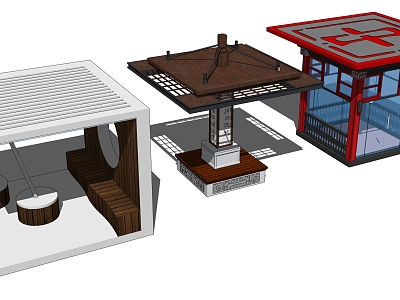 New Chinese Style Pavilion Landscape Pavilion model