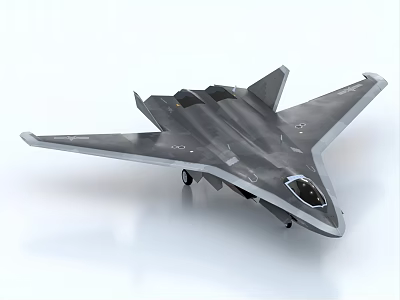 Gray Stealth Fighter Jet With Sleek Modern Design And Aerodynamic Features 3d model