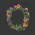 Vibrant Decorative Wreath With Colorful Flowers Green Leaves And Circular Design
