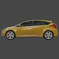 Yellow Ford Focus Hatchback With Sporty Exterior Design And Alloy Wheels