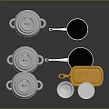 Kitchen Cookware Set With Stainless Steel Pots Non Stick Pan And Colorful Lids