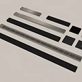 Various Metal Ventilation Grilles and Strip Components for Building Applications 3d model