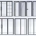 Different Glass Door Styles With Modern Frames And Sliding Hinged Options 3d model
