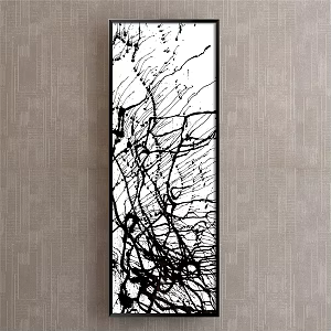 New Chinese abstract painting gray living room abstract 3d model