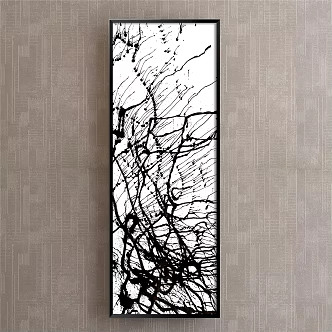 New Chinese abstract painting gray living room abstract 3d model