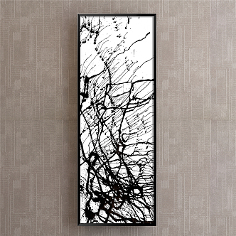 New Chinese abstract painting gray living room abstract 3d model