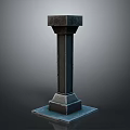 Black Heavy Duty Support Column Equipment Featuring Square Base And Top