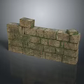 Mossy Stacked Stone Wall With Rustic Natural Texture And Weathered Appearance