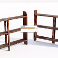 Rustic Wooden Storage Shelves With Distressed Finish And Multiple Shelves For Home Organization