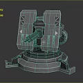 Turret Turntable Railgun Sci-fi Tower Defense Game Tower Defense Sci-fi Turret Game Turret Game Battery 3d model