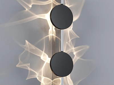 Modern Wall Lamp With Black Circular Elements And Dynamic Light Patterns For Contemporary Spaces 3d model
