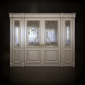 European-style double door 3d model