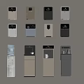 Various Styles Of Water Dispensers And Coffee Machines With Different Colors And Designs