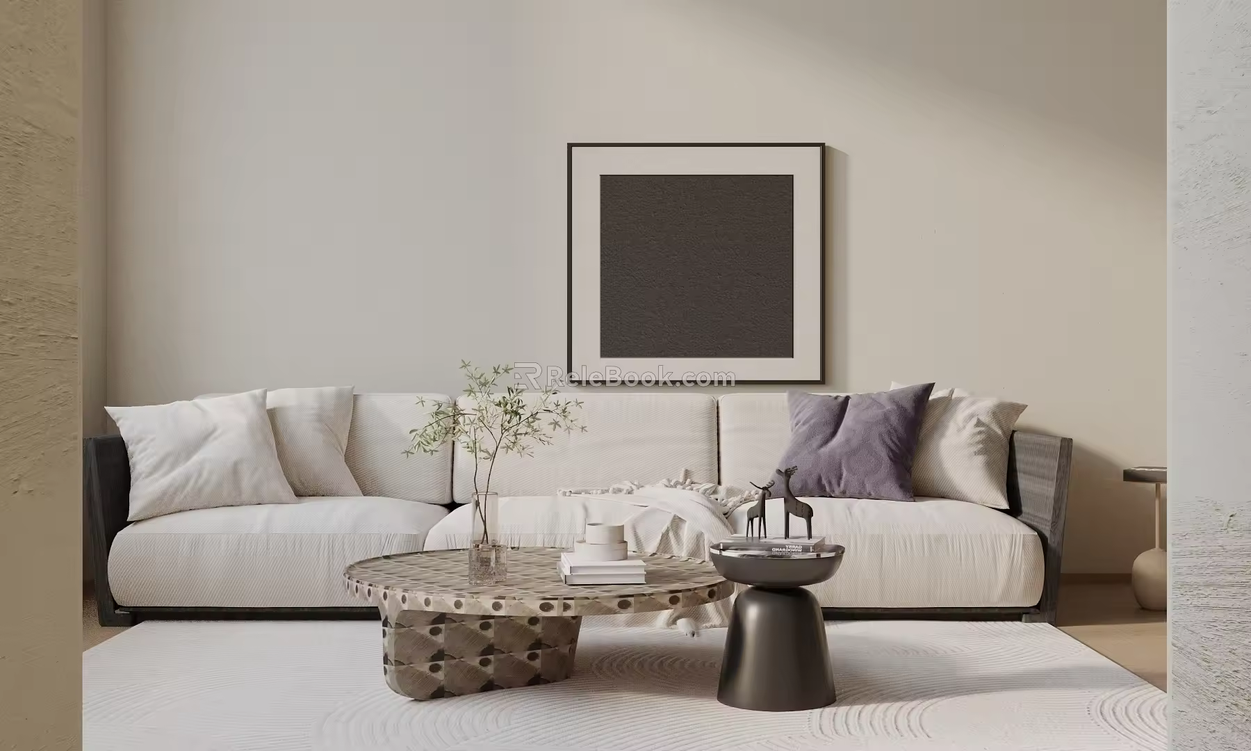 Modern Three-Seat Sofa 3d model