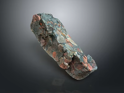 Rustic Natural Stone And Wood Featuring Copper Green Red Hues And Rough Textures 3d model