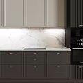 Sleek Modern Kitchen Cabinets Design With Black Gray Storage And Marble Countertop Appliances