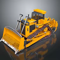 Yellow Bulldozer Utility Vehicle with Heavy Duty Tracks Front Blade and Operator Cab