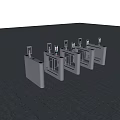 Modern gate machine access control channel gate system 3d model