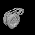 Gray Industrial Metal Mechanical Component With Wheel Structure And Bolted Connections