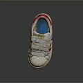Comfortable White Sneakers With Red Stripes And Velcro Straps For Daily Use