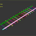 Red Metal Railway Track Equipment Featuring Wooden Sleepers And Rail Sections