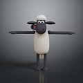 Animated Sheep Character With White Wool Black Ears Red Eyes And Outstretched Arms