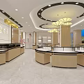 Modern Luxury Jewelry Store Interior Design With Glass Display Cases And Warm Lighting