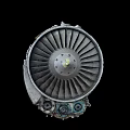 High Performance Industrial Aircraft Engine With Turbine Blades And Metal Components