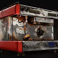 Vintage Red Kitchen Espresso Machine Home Appliance with Metal Rack and Spoon