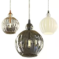 Modern Glass Pendant Lights With Spherical Design In Transparent Dark And White Colors