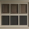 Dark Brown and Black Wardrobe Doors with Various Textured Panel Designs 3d model