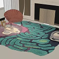 Artistic Shaped Rug In Modern Living Room Decor
