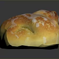 Golden Glazed Sweet Bread With Soft Twisted Texture And Shiny Surface 3d model