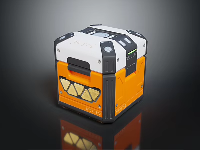Smart Machine With White And Orange Casing And Black Functional Panels 3d model