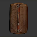 Vintage Brown Leather Bag With Metal Clasp And Handle Design