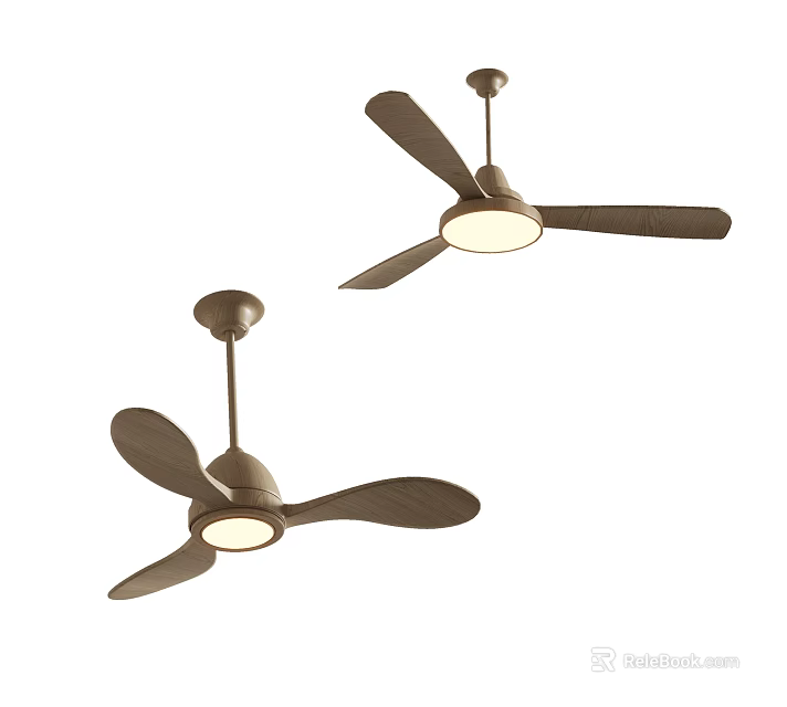 Elegant Wooden Ceiling Fan Lights With Integrated Lighting For Modern Homes 3d model 