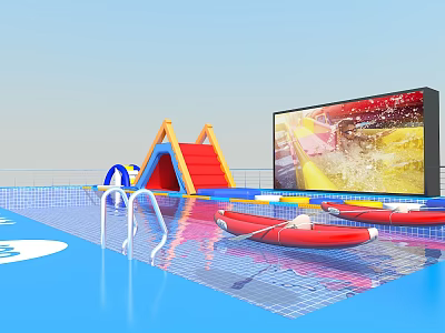 modern amusement equipment water park swimming pool 3d model