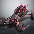 Sporty Modern Off Road Buggy Design With Red Frame Black Seats And Large Tires