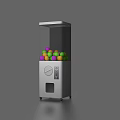 Colorful Balls Filled Silver Claw Machine With Transparent Window And Coin Slot