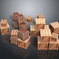 Practical Stacked Wooden Crates for Household Storage and Organizing Items