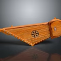 Household Wooden Lyre String Instrument With Decorative Pattern And Smooth Finish