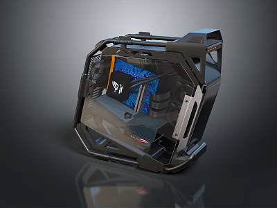 Modern Gaming PC Case With Transparent Side Panel RGB Lighting And Cooling Fans 3d model