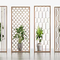 Modern partition screen partition combination 3d model