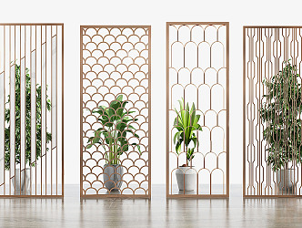 Modern partition screen partition combination 3d model