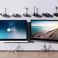 Ceiling Mounted Projection Monitoring System With Clear Screens And High Definition Displays