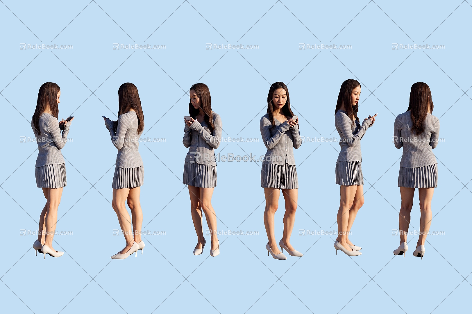 Many people women 3d model