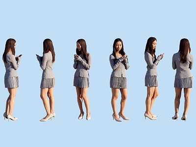 Many people women 3d model