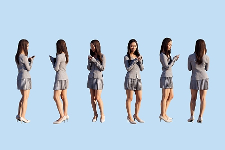 Many people women 3d model