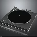 Modern Sleek Turntable Electronic Audio Equipment With Black Platter And Silver Body 3d model