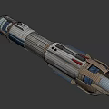 Futuristic Metallic Weapon With Glowing Tip And Intricate Mechanical Structure